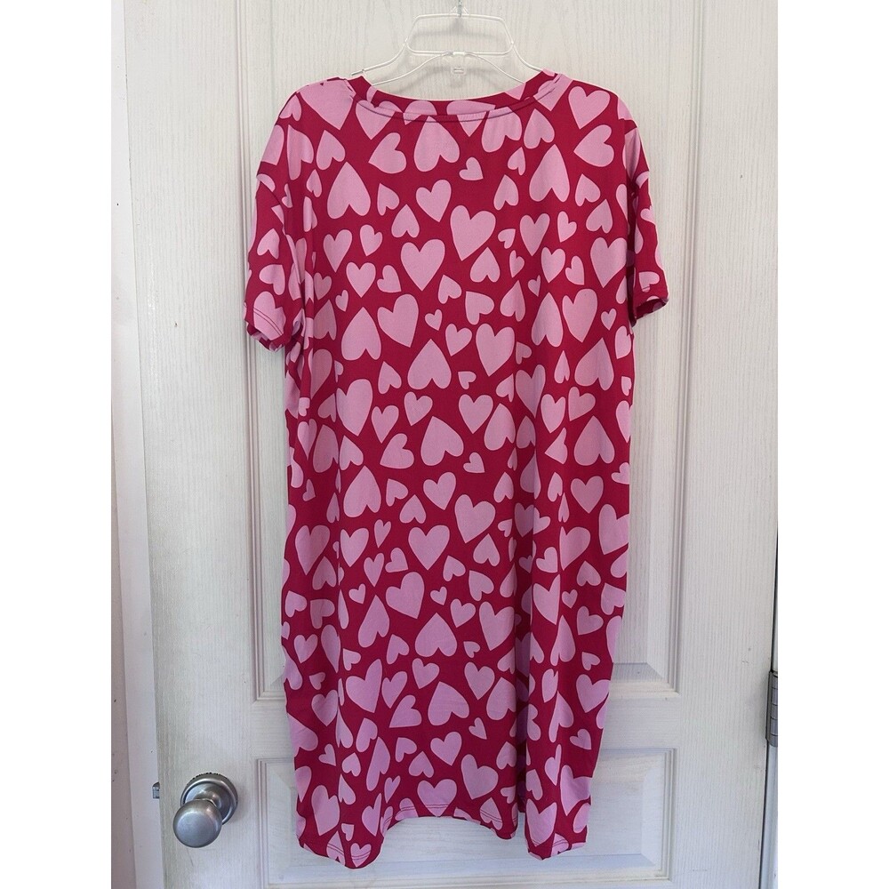 Joyspun S-M Red Heart Print Nightgown Sleepwear coquette cozycore GOOD - Picture 2 of 7